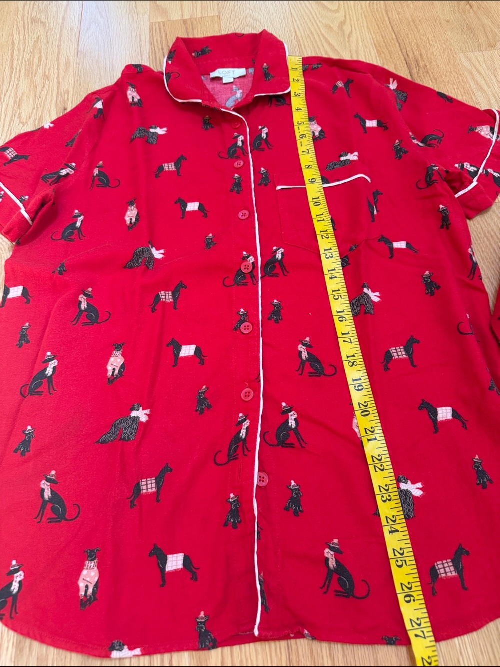 Loft red Dog print sleepwear set S/M. - Picture 7 of 13